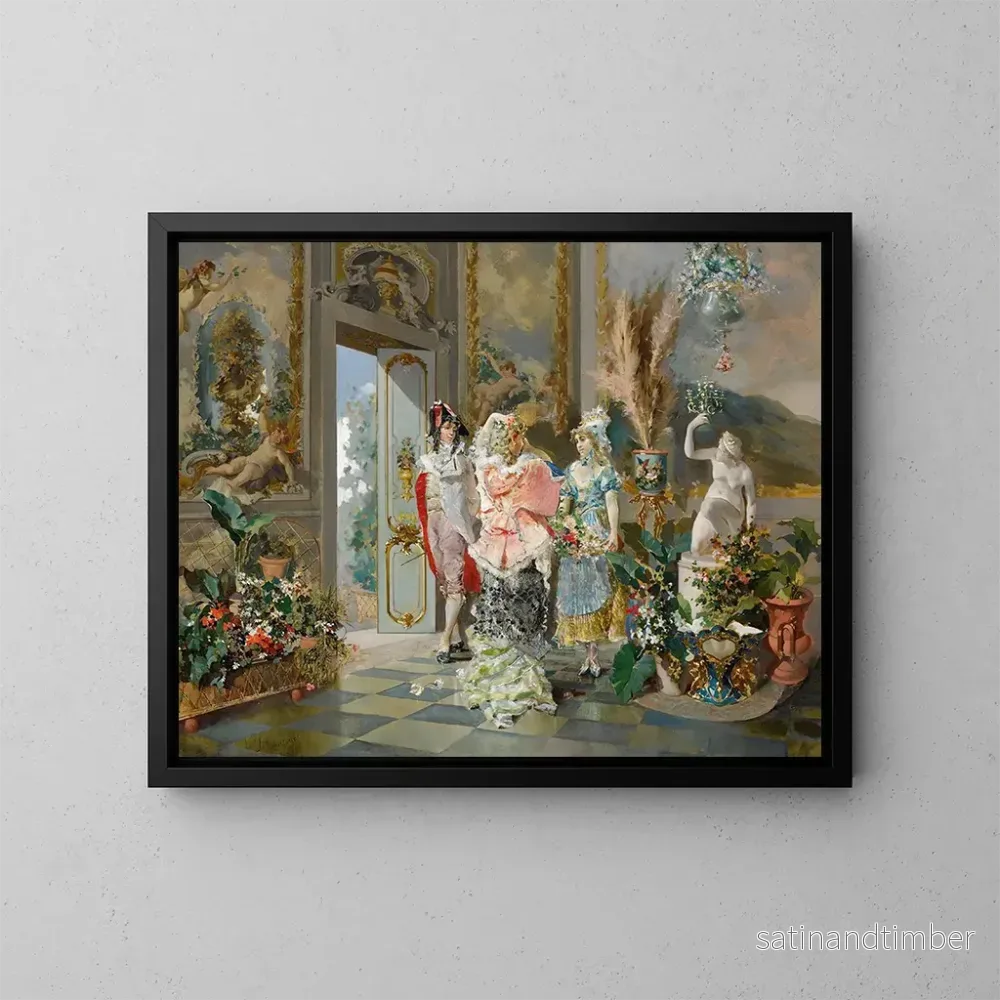 Reproduktion av målningen i rococo-stil - Juan Antonio González