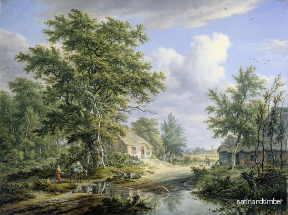 Reproduktion av målningen Fermes à la lisière d'un bois - Egbert van Drielst - Bild 2