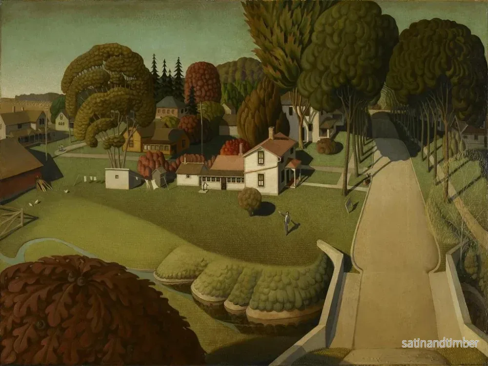 Reproduktion av målningen Le lieu de naissance de Herbert Hoover, West Branch, Iowa - Grant Wood - Bild 2