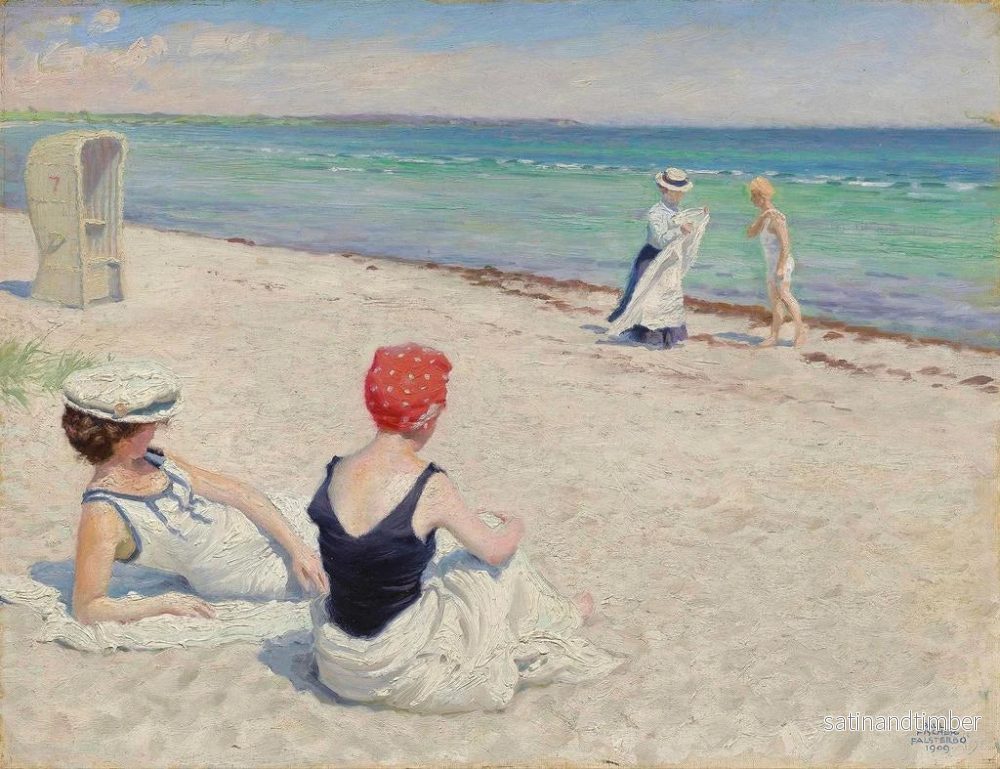 Reproduktion av målningen på stranden i Falsterbro - Paul Fischer - Bild 2