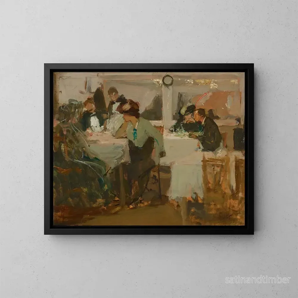 Reproduktion av målningen Café de Paris - Richard E Miller