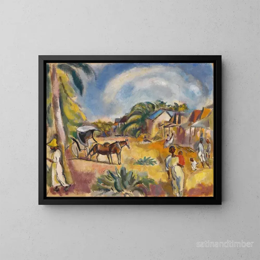 Reproduktion av målningen Landskap med figurer och vagn – Jules Pascin Reproduktion av målningen Landskap med figurer och vagn – Jules Pascin