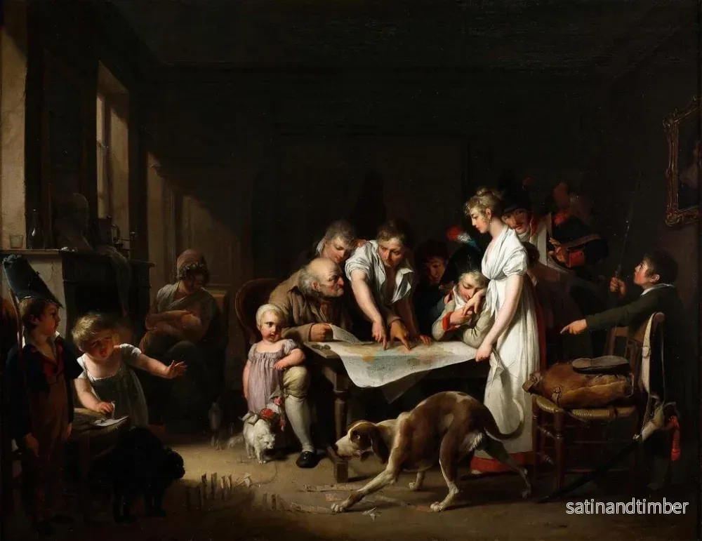 Reproduktion av målningen La lecture du bulletin de la Grande Armée - Louis Léopold Boilly - Bild 2