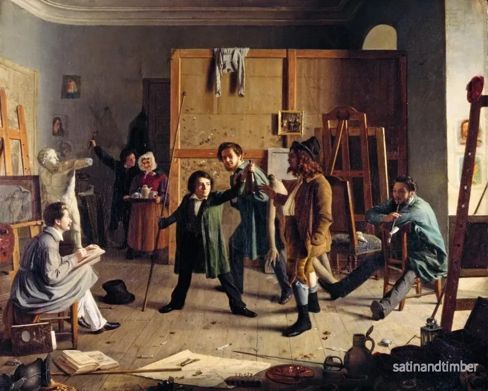 Reproduktion av målningen Studiomiljö - Johann Peter Hasenclever - Bild 2