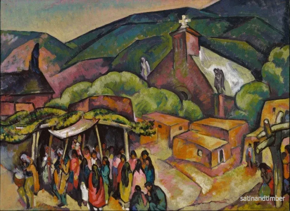 Reproduktion av målningen Fête de San Juan Pueblo - William Penhallow Henderson - Bild 2