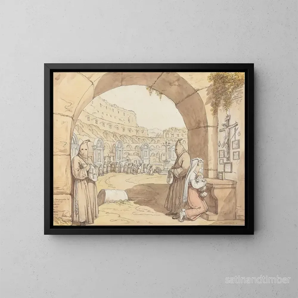 Reproduktion av målningen La Compagnie des sacconi au Colisée – Bartolomeo Pinelli Reproduktion av målningen La Compagnie des sacconi au Colisée – Bartolomeo Pinelli