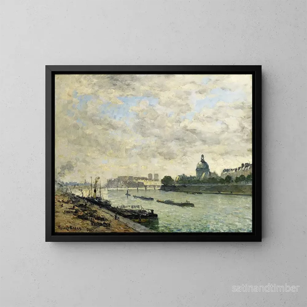 Reproduktion av målningen Les bords de la Seine à Paris - Frank Myers Boggs
