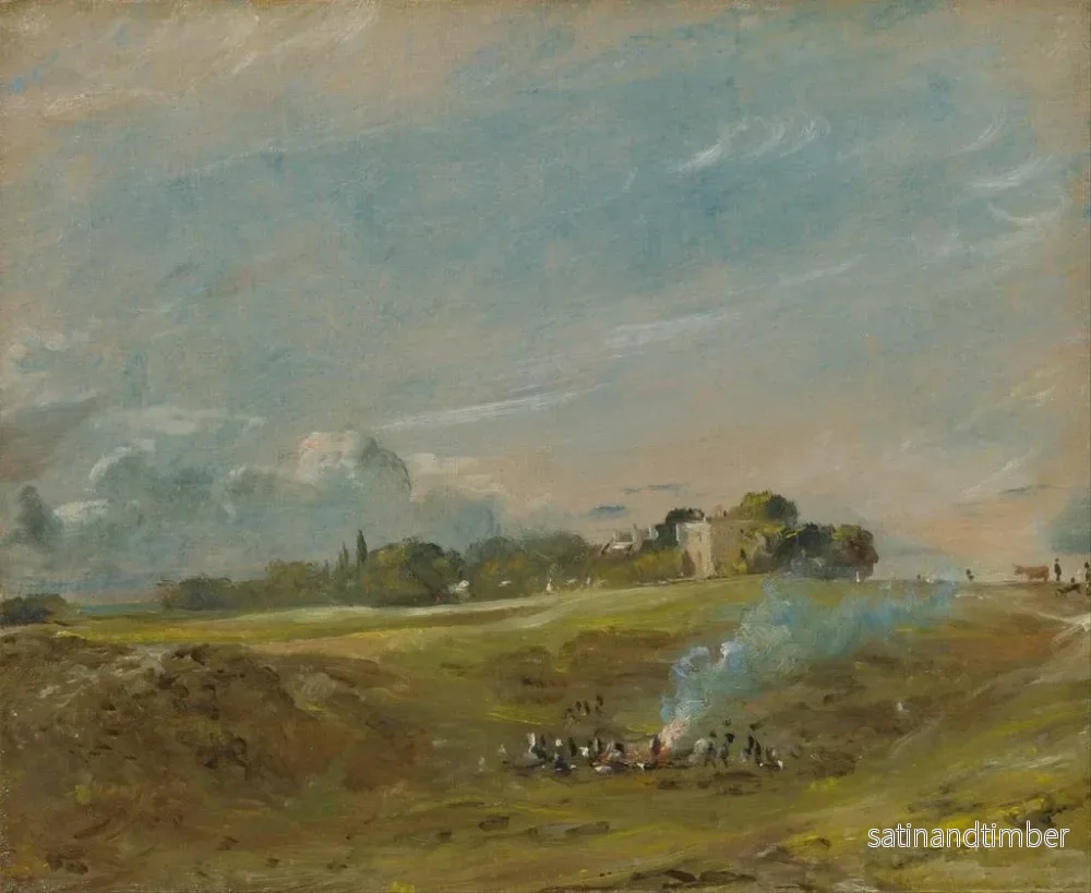 Reproduktion av tavlan Hampstead Heath med en bålfyr - John Constable - Bild 2