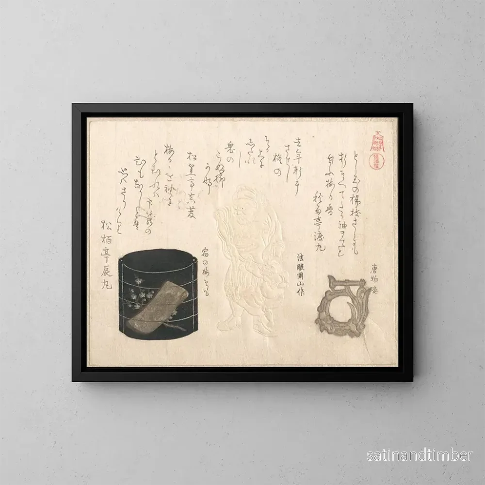 Reproduktion av målningen Inrō och netsuke - Kubo Shunman
