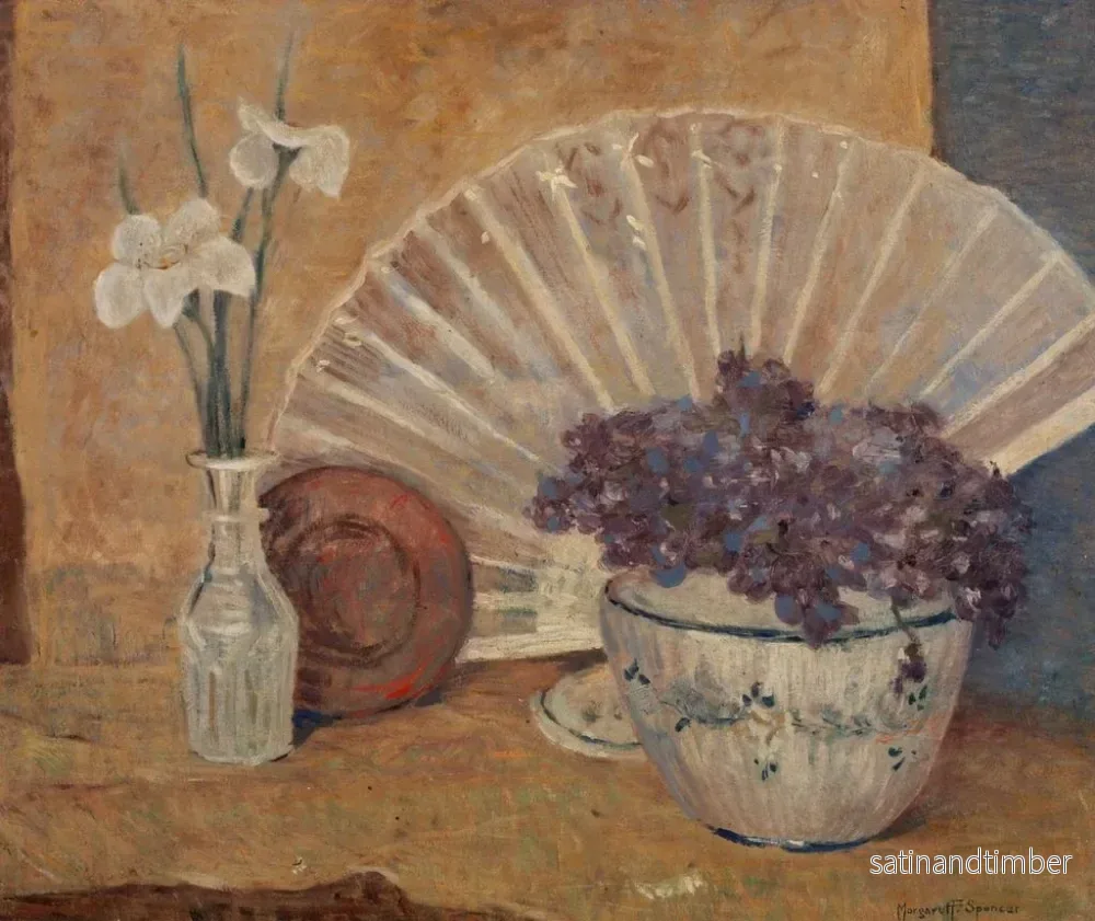 Reproduktion av målningen Fäntarmotiv och violer - Margaret F Spencer - Bild 2