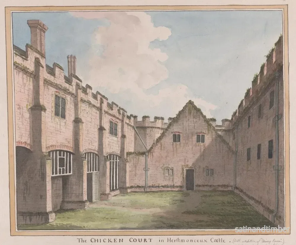 Reproduktion av målningen av Château de Herstmonceux, Sussex de l'Est, la Cour des Poules - James Lambert de Lewes - Bild 2