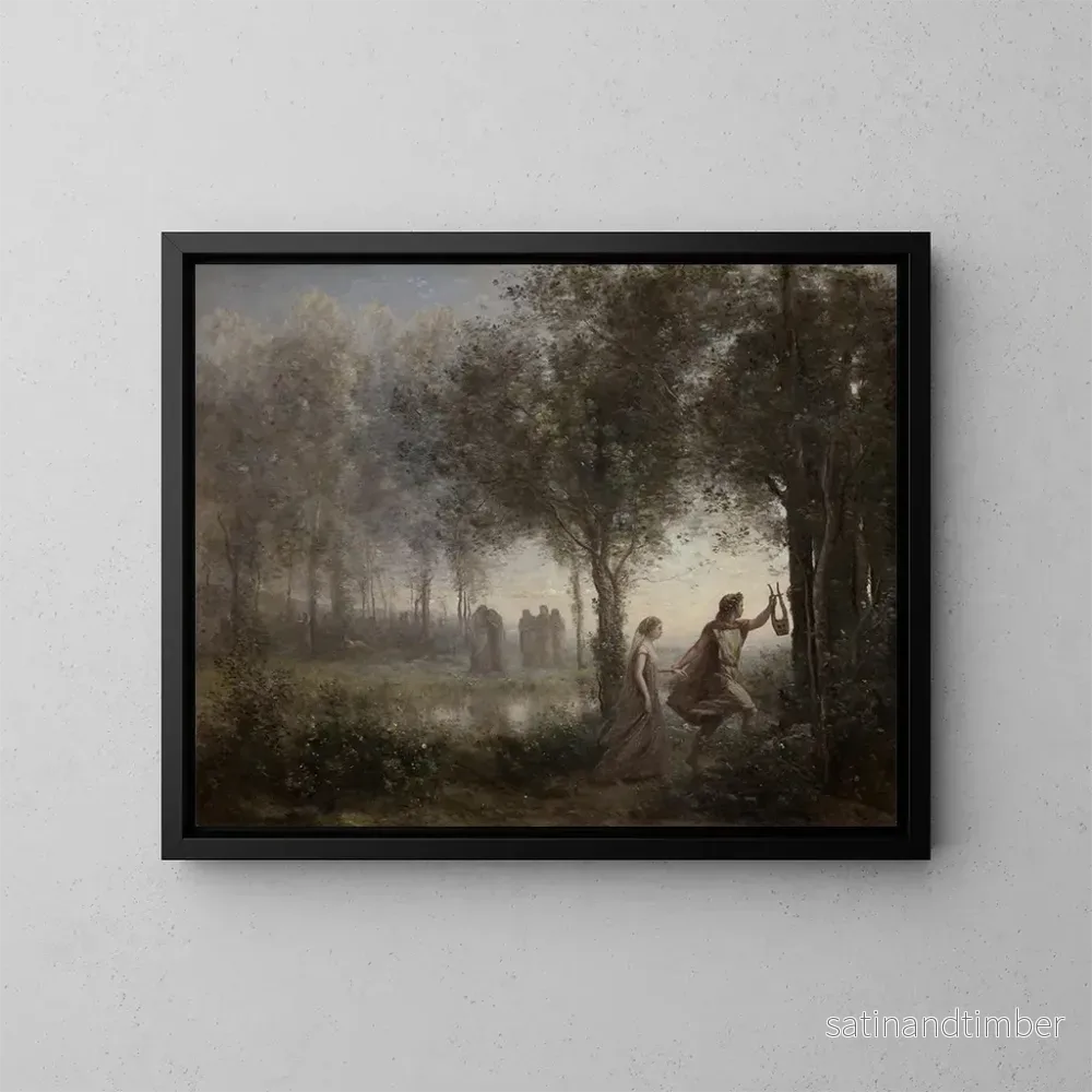 Reproduktion av målningen Orfeus som leder Eurydice ut ur underjorden – Jean-Baptiste-Camille Corot Reproduktion av målningen Orfeus som leder Eurydice ut ur underjorden – Jean-Baptiste-Camille Corot