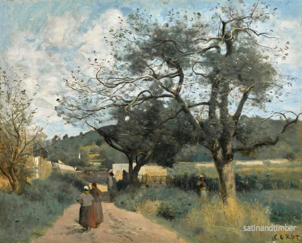 Reproduktion av målningen Marcoussis, väg genom fälten - Jean-Baptiste-Camille Corot - Bild 2