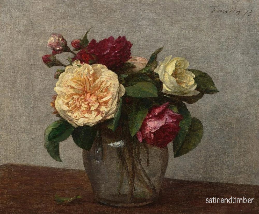 Reproduktion av målningen av gula och röda rosor - Henri Fantin-Latour - Bild 2