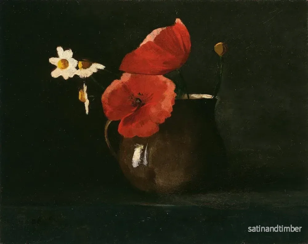 Reproduktion av målningen Blommor, vallmo och prästkragar - Odilon Redon - Bild 2