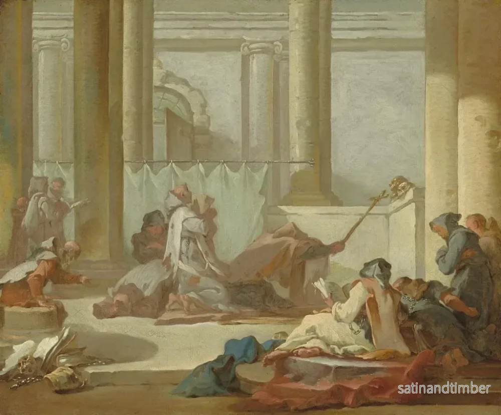 Reproduktion av målningen L'Adoration des crânes - Michel-François Dandré-Bardon - Bild 2