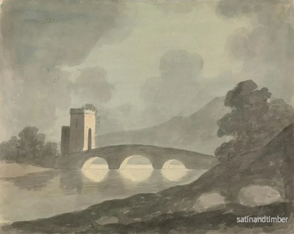 Reproduktion av målningen Pont och torn - Edward Francis Burney - Bild 2