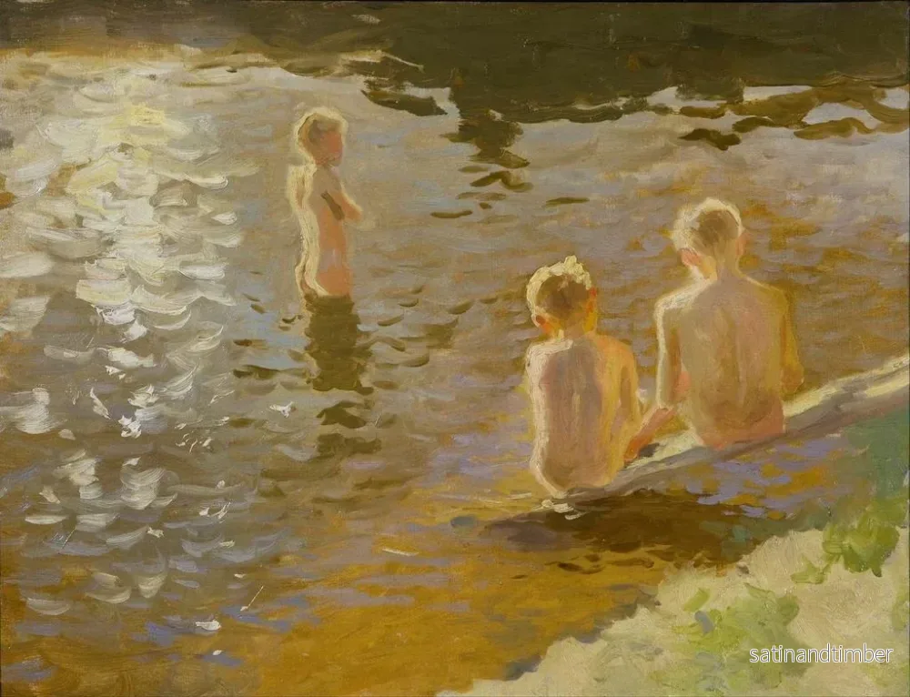 Reproduktion av målningen Boys Bathing - Johann Walter-Kurau - Bild 2