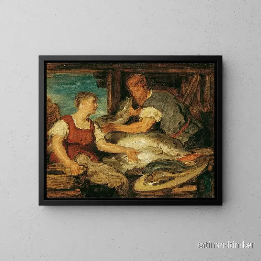Reproduktion av målningen La poissonnière - Hans Canon