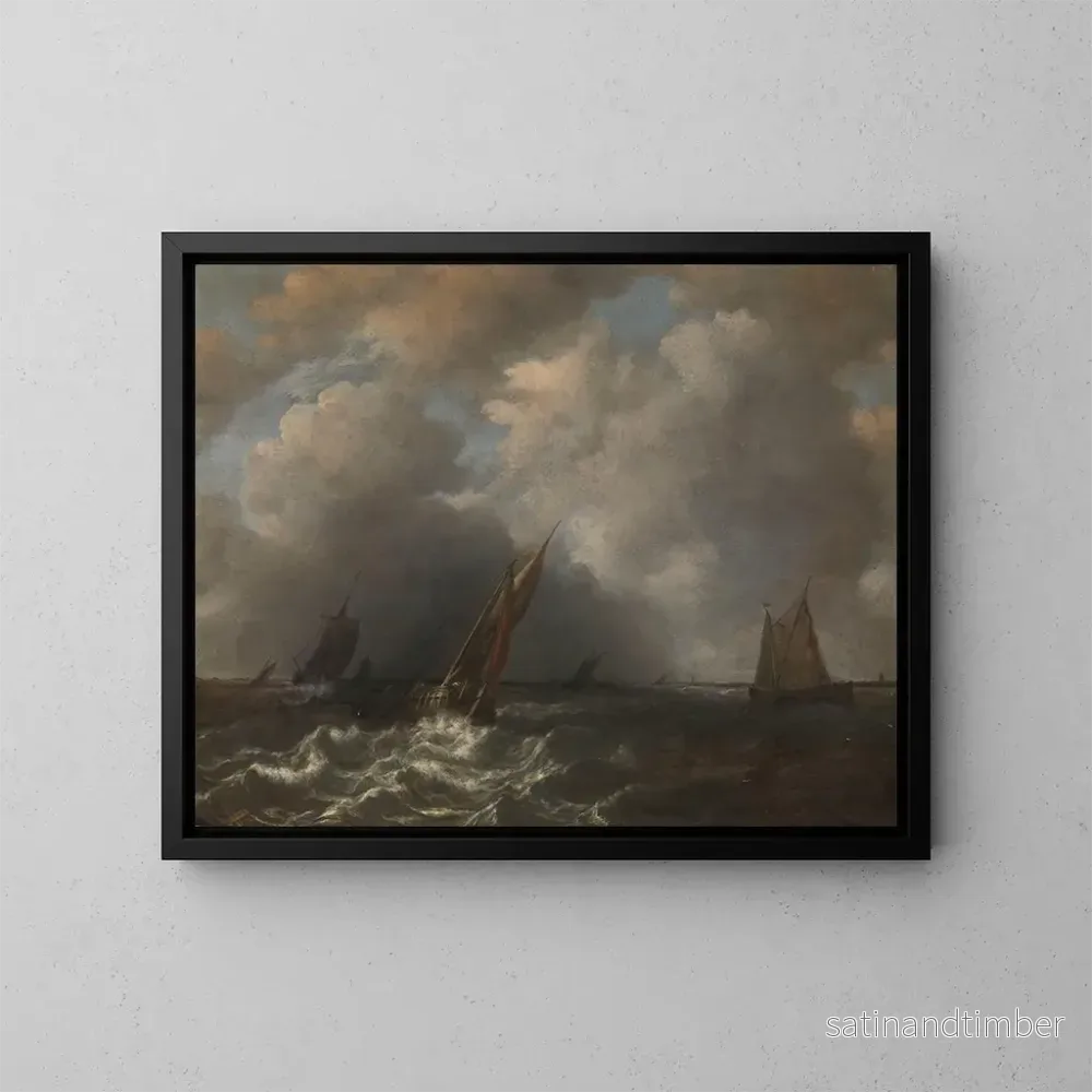 Reproduktion av målningen Tempête sur la Meuse - Hendrik Martensz Sorgh