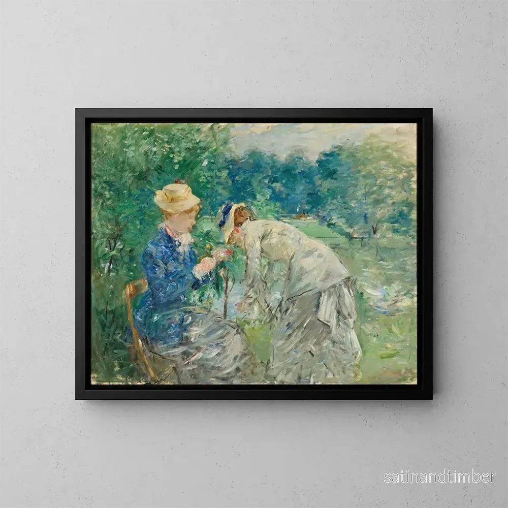 Reproduktion av målningen i skogen av Boulogne - Berthe Morisot