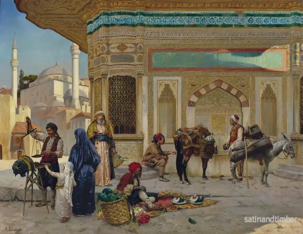 Reproduktion av målningen La fontaine d'Ahmed III à Istanbul - Rudolf Ernst - Bild 2