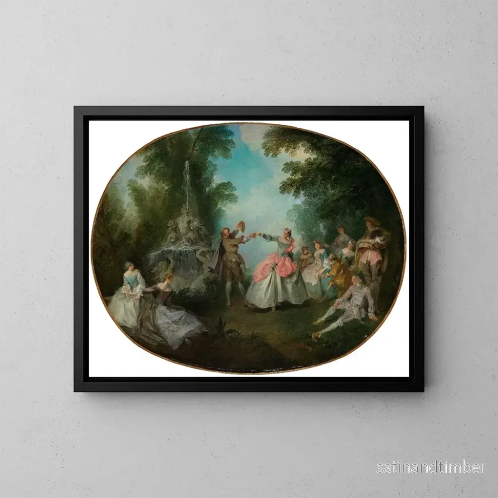 Reproduktion av målningen Le menuet - Nicolas Lancret