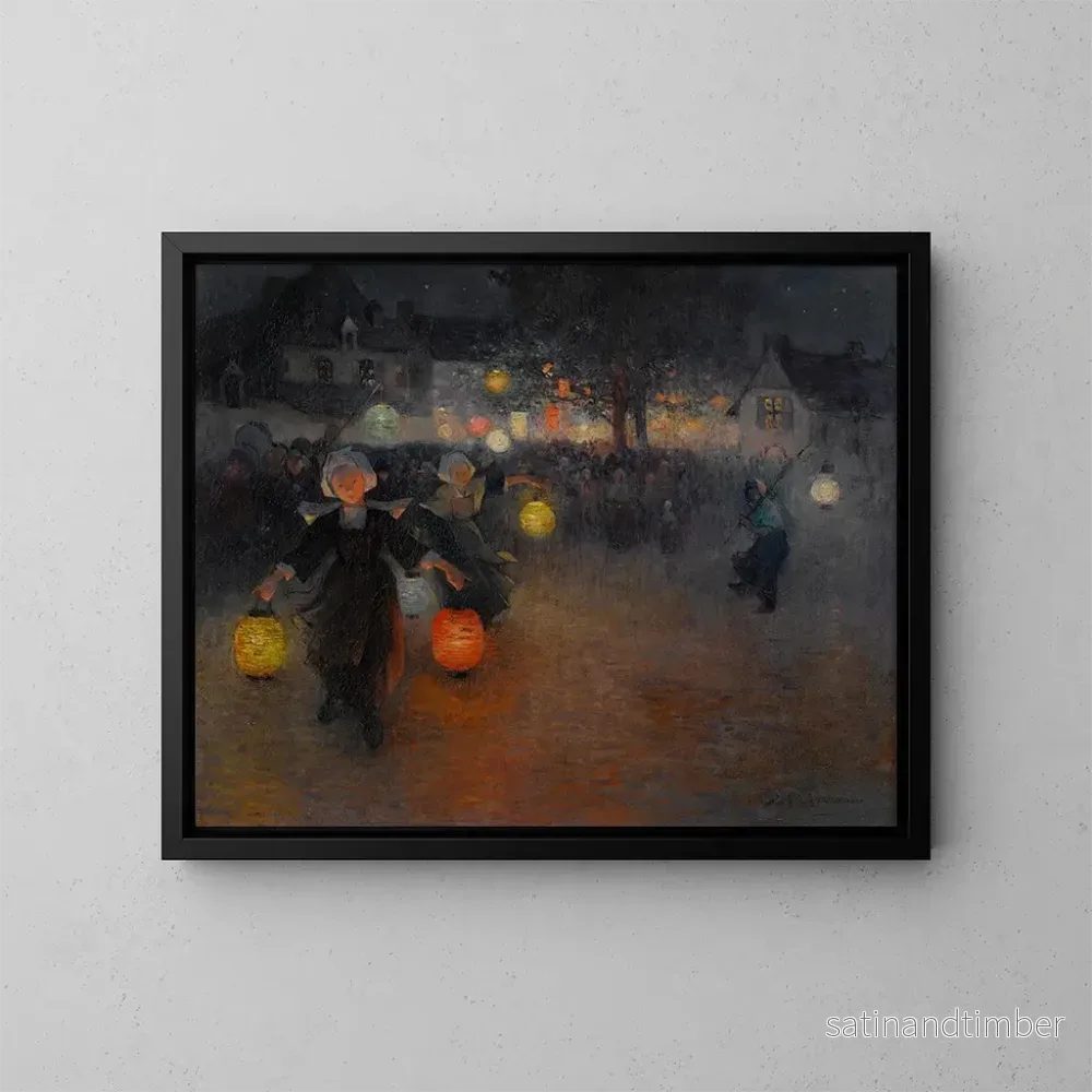 Reproduktion av målningen Fête à Pont-Aven - Ferdinand du Puigaudeau