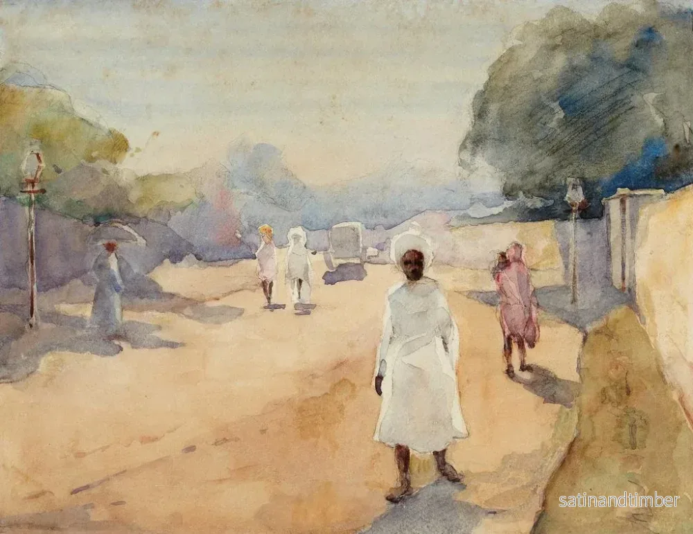 Reproduktion av målningen En gata i Hyderabad, Deccan, Indien - Ralph Wormeley Curtis - Bild 2