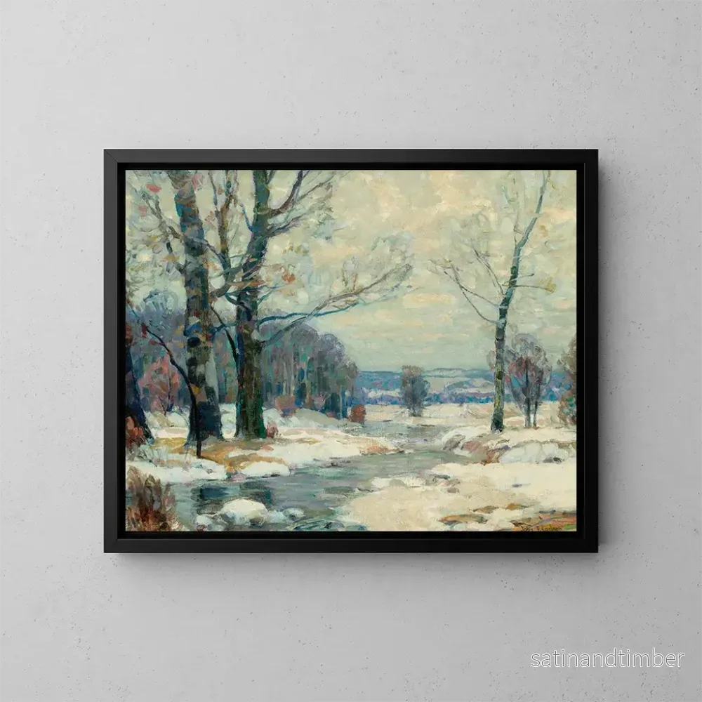 Reproduktion av målningen La magie de l'hiver à Woodstock, New York - John Fabian Carlson