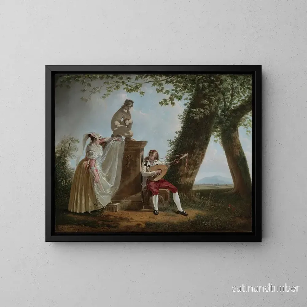 Reproduktion av målningen Sérénade dans un paysage de parc romain - Jacques Sablet