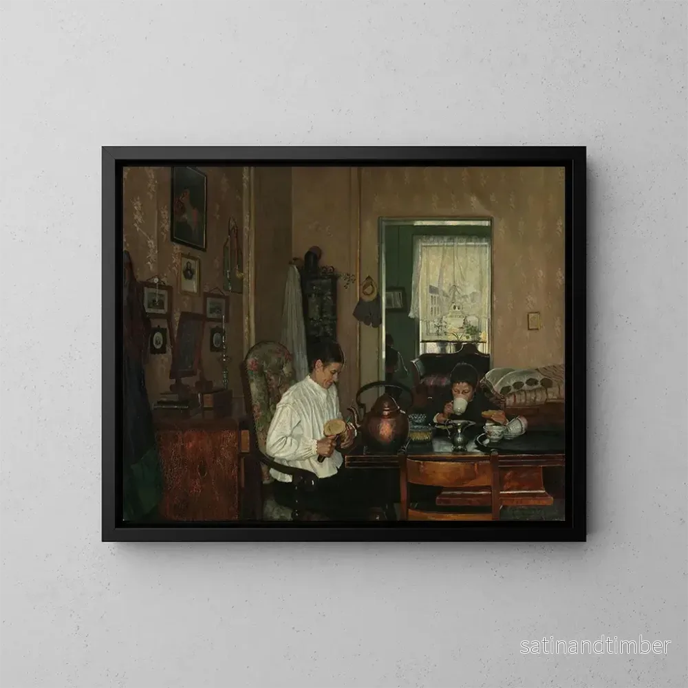 Reproduktion av målningen Frukostmålning I Konsttryck av konstnärens mor och bror - Gustav Wentzel