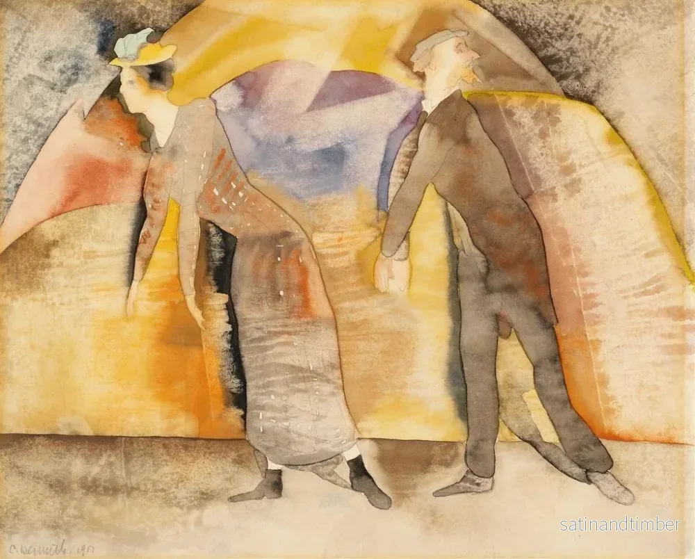 Reproduktion av målningen I vaudevillen, kvinna och man på scenen - Charles Demuth - Bild 2