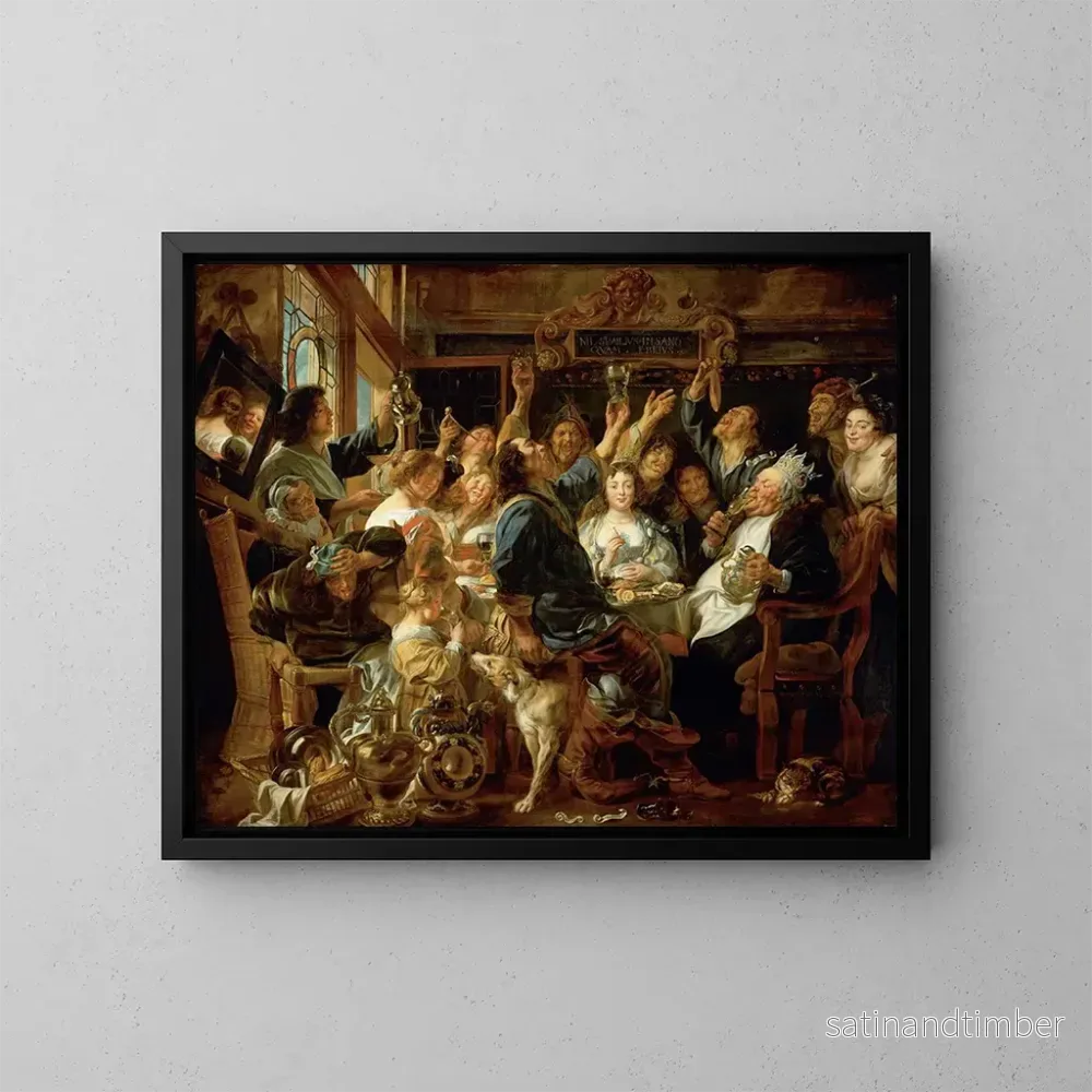 Reproduktion av målningen La Fête du Roi des Haricots - Jacob Jordaens