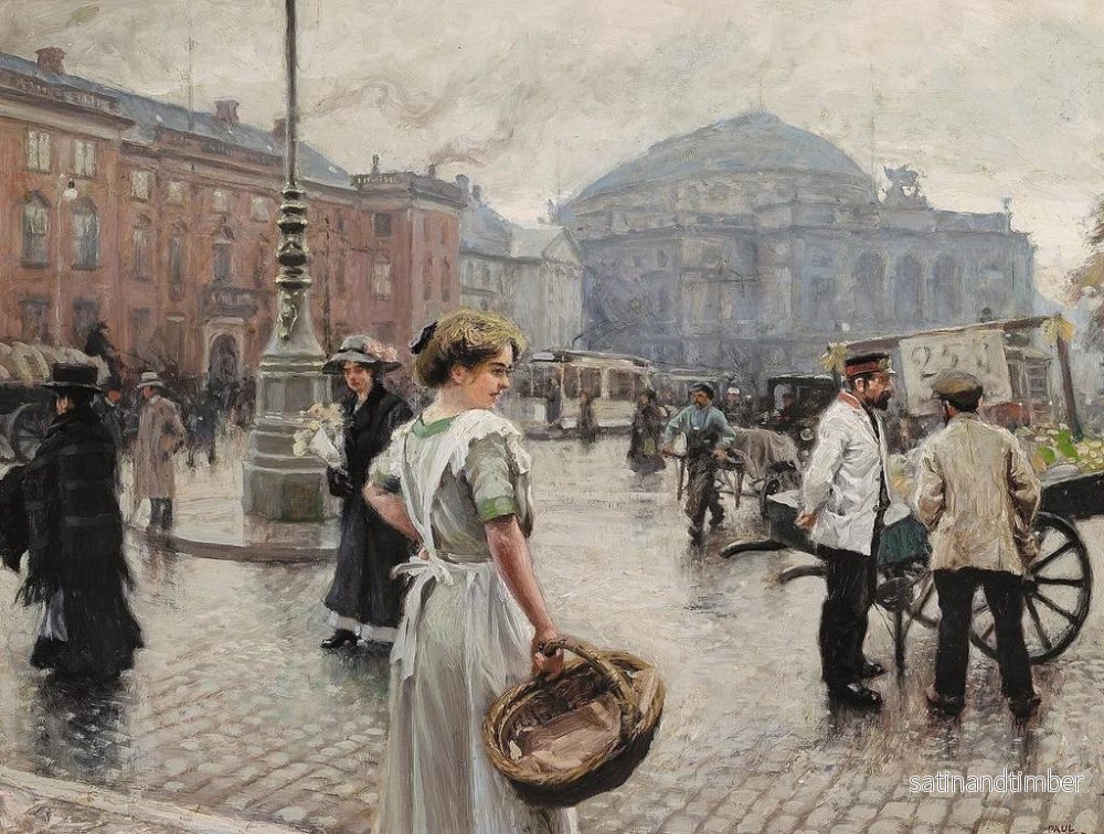 Reproduktion av målningen Kongens Nytorv med Musse som handlar - Paul Fischer - Bild 2