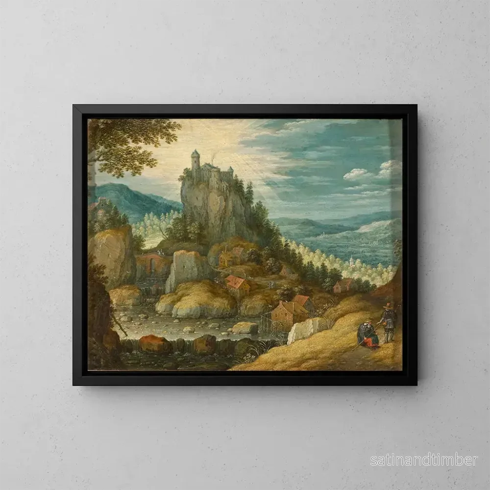 Reproduktion av målningen Landskap med ett fort - Marten Ryckaert