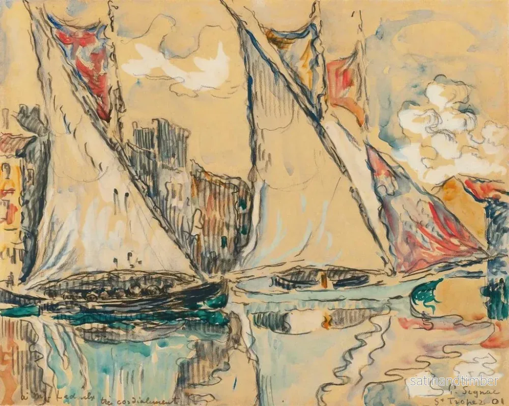 Reproduktion av målningen Saint-Tropez, segel på torr - Paul Signac - Bild 2