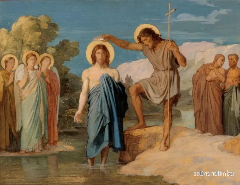 Reproduktion av målningen Le baptême du Christ - Jean-Hippolyte Flandrin - Bild 2
