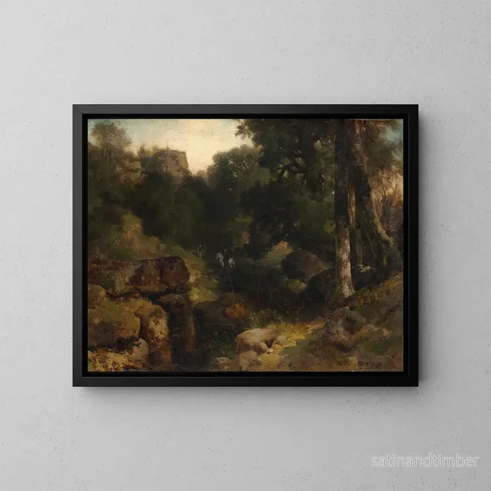 Reproduktion av målningen La Vallée - Thomas Moran