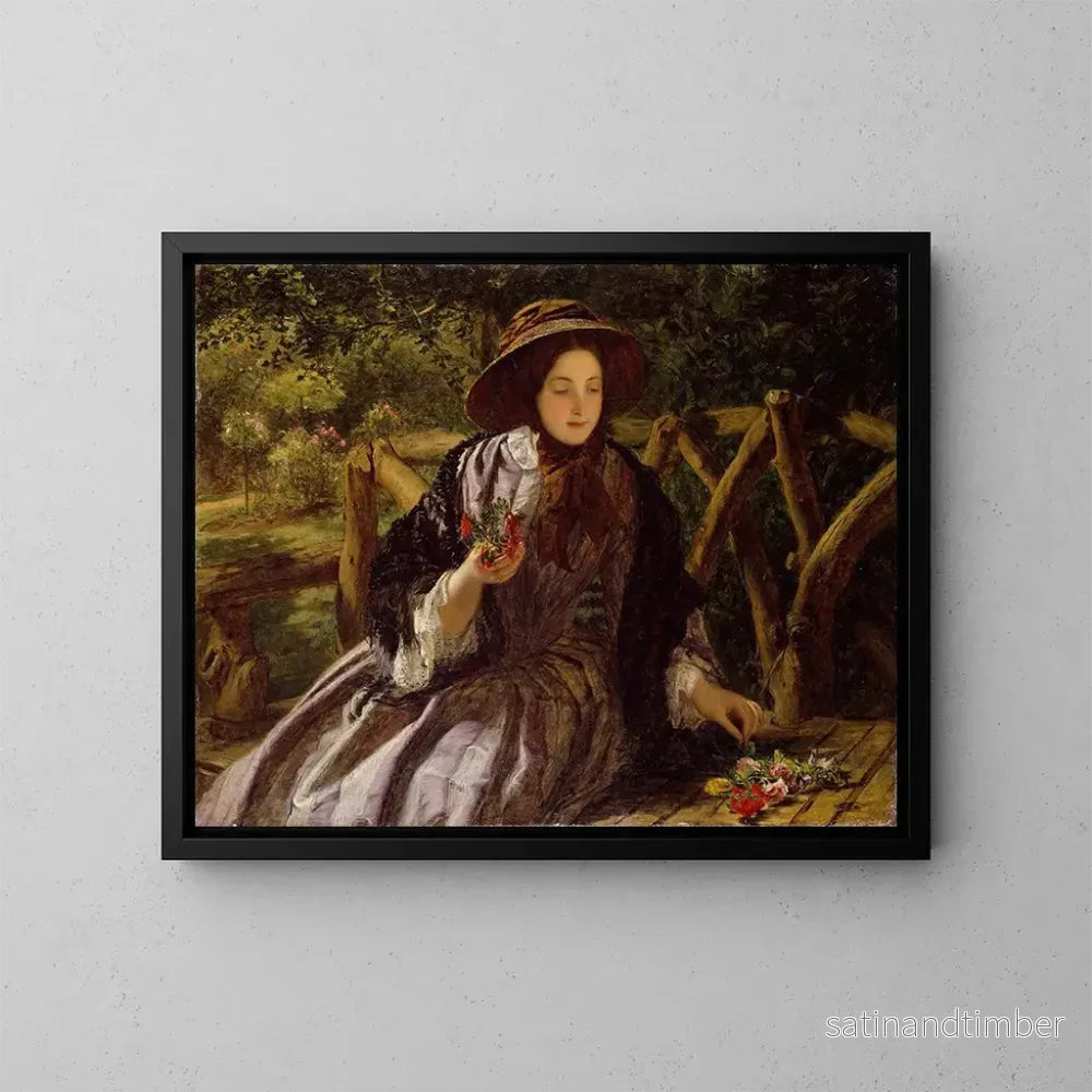 Reproduktion av målningen av blomsterbukett i trädgården - William Powell Frith