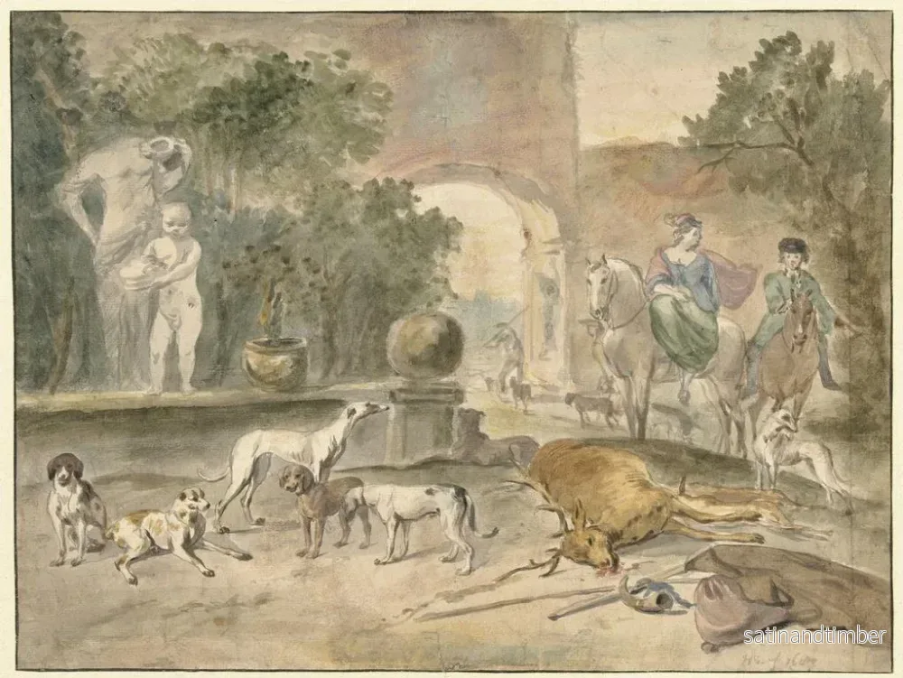 Reproduktion av målningen Scène de chasse - Hendrik Verschuring - Bild 2