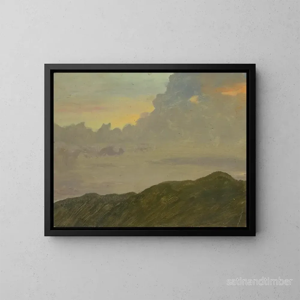 Reproduktion av målningen av berg och moln - Frederic Edwin Church