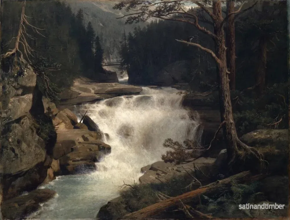 Reproduktion av målningen Cascade i Avers-dalen - Ernst Schiess - Bild 2