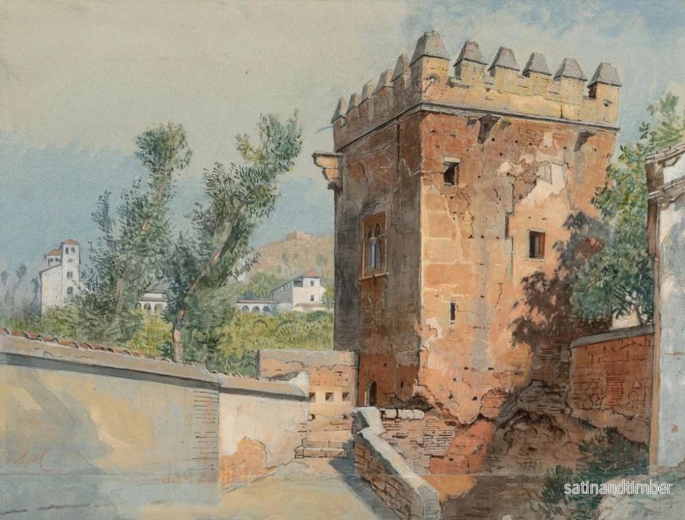 Reproduktion av målningen Vue depuis l'Alhambra, Spanien - William Stanley Haseltine - Bild 2