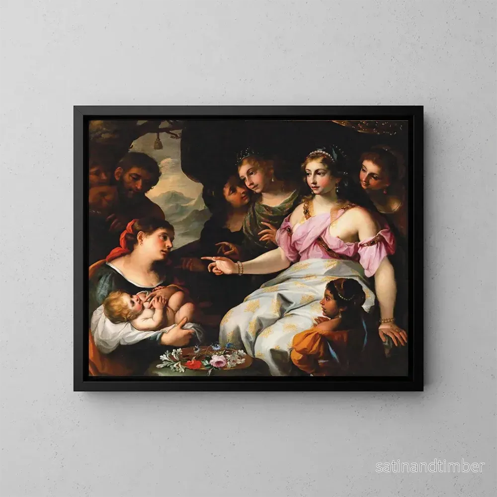 Reproduktion av målningen La découverte de Moïse - Elisabetta Sirani