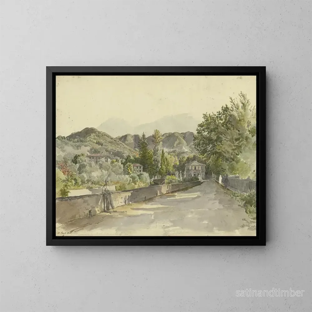 Reproduktion av målningen Entré till Marglia Colla, Villa du Marquis Luchesimi - Johann Nepomuk Rauch