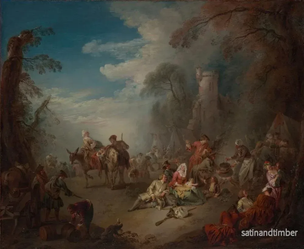 Reproduktion av målningen Troupes au repos - Jean-Baptiste Pater - Bild 2