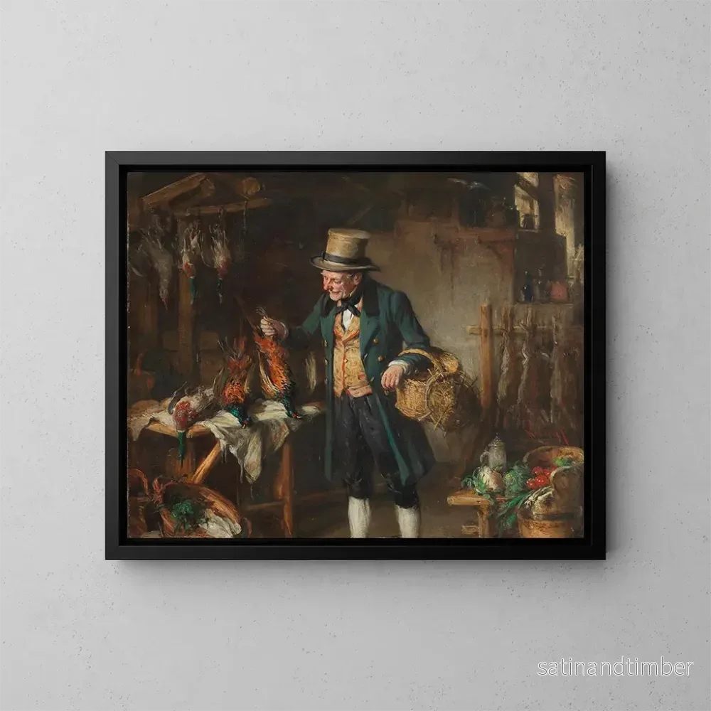 Reproduktion av målningen Une bonne prise - Hermann Kern