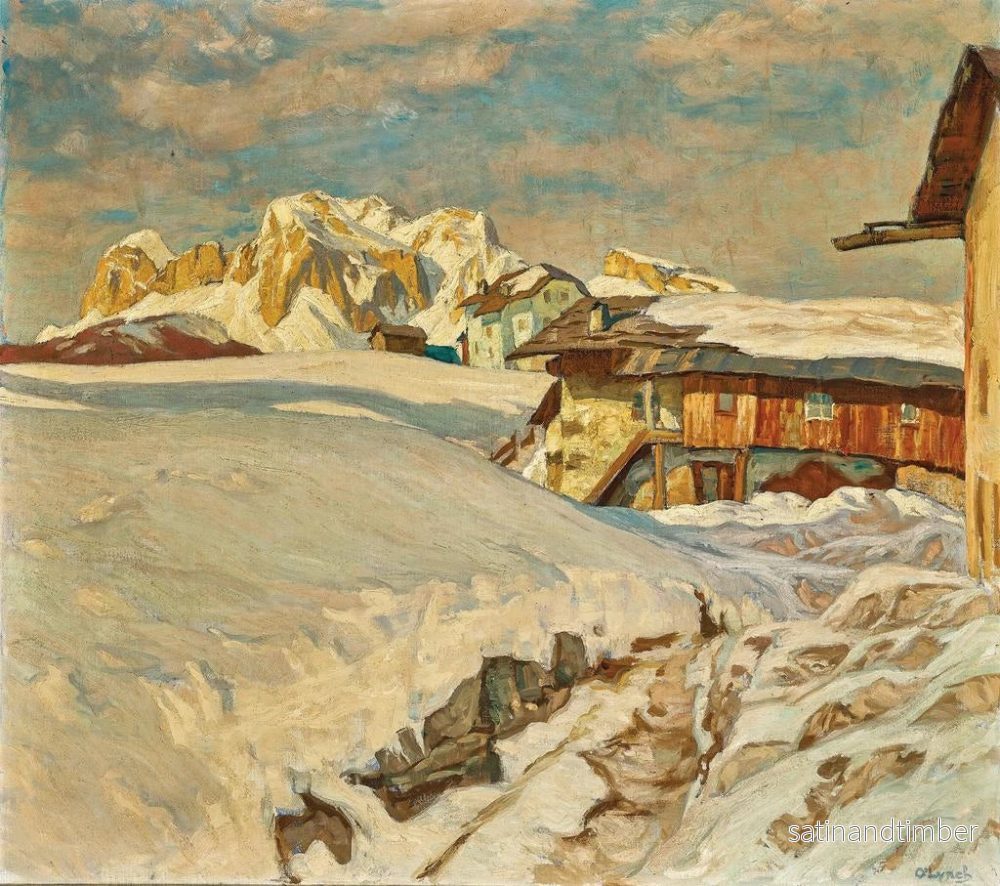 Reproduktion av målningen Landskapsmålning av Dolomiterna nära Cortina med Tofana - Carl O'Lynch de Town - Bild 2