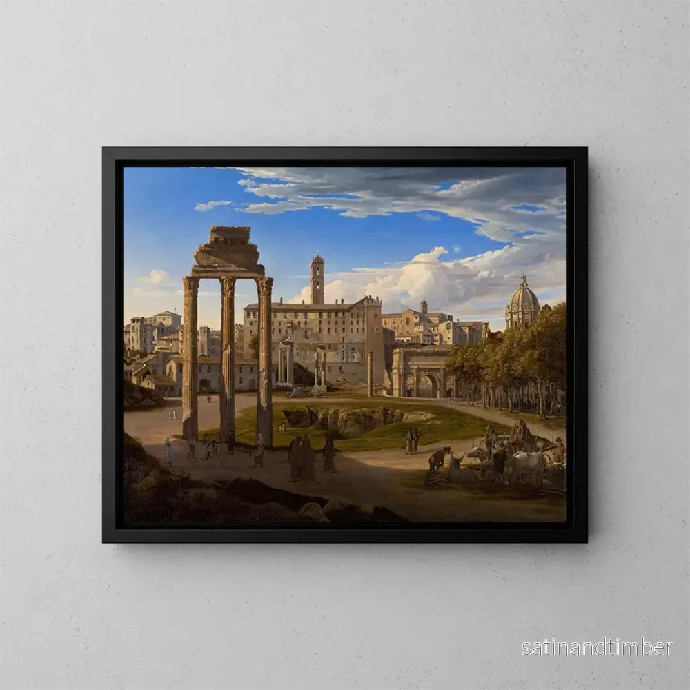 Reproduktion av målningen Vue du Forum Romain vers le Capitole - Johann Heinrich Schilbach